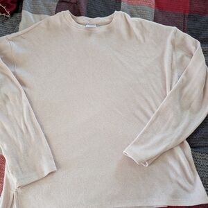 Zara Long Sleeve Crewneck Tee in Light Blush